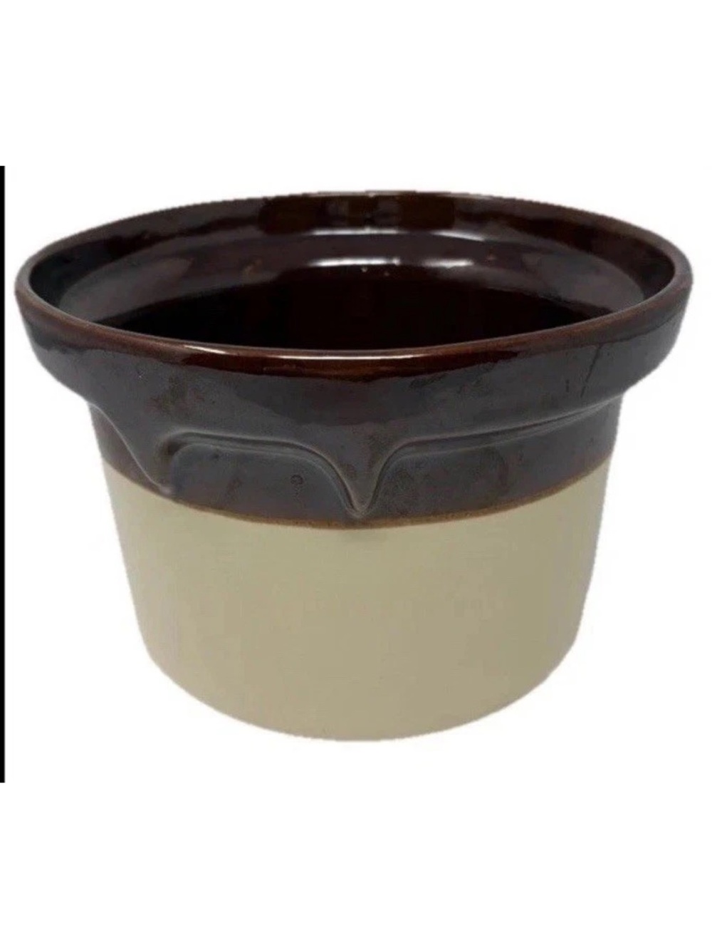 Vintage McCoy Brown Drip Stoneware Crock Bowl #265 Ovenware Pottery